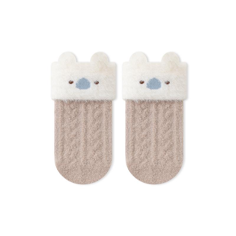 Winter Warm Cartoon Calf Sock for Infant Baby Sweet Toddler Mid-Calf with Animal Ears Seamless Toe Class A Newborn Infant Socks