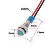 CESFONJER 5pcs 6mm 1/4" LED Metal Indicator Light Waterproof Signal Lamp Pilot Dash Directional Car Truck Boat Wire (Blue)