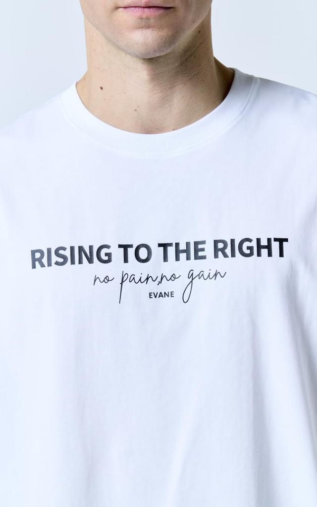 EVANE Oversized Baumwoll-Stretch-Grafik-T-Shirt von Hiroaki Yamasawa. Herren Kurzarm Fitness T-Shirt, Weiß, Größe M.