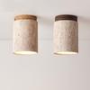 Japanese Ins Style Yellow Cave Stone Ceiling Light - Cream Cylinder Surface Mounted for Corridor Entrance