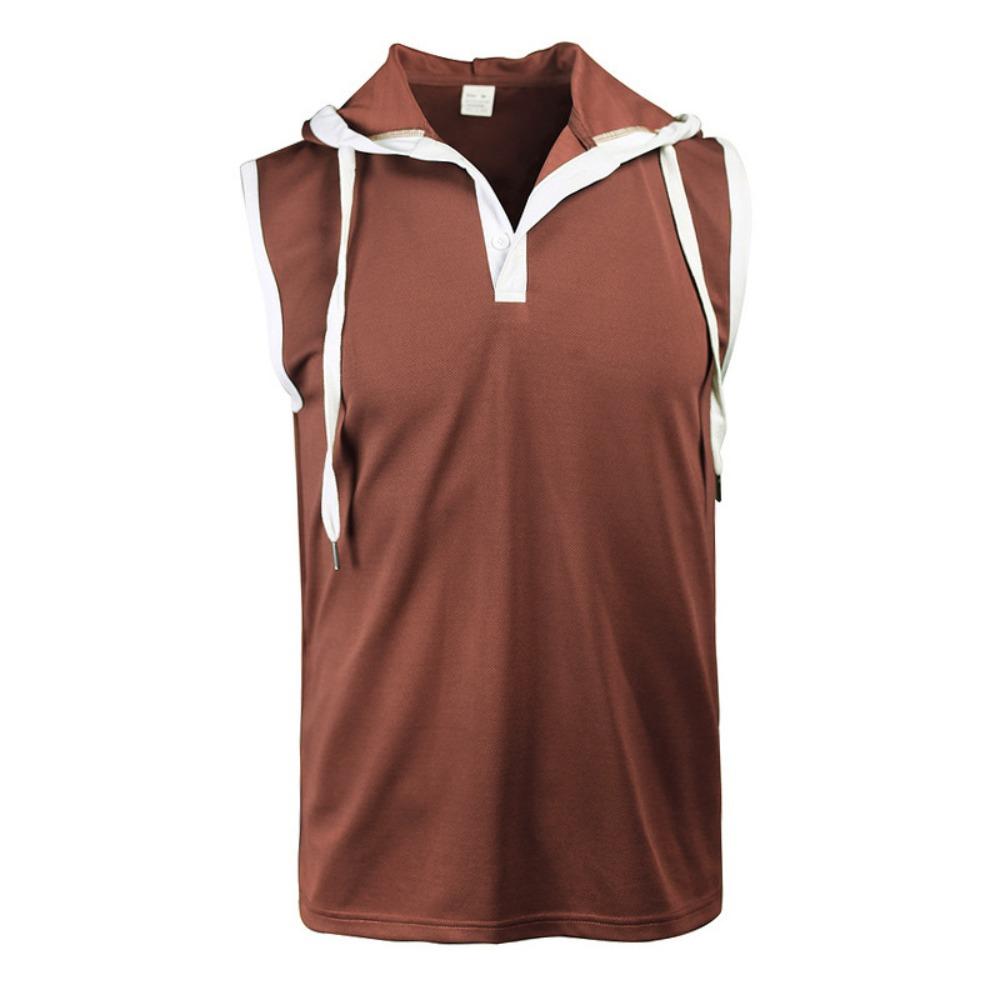 Men Hooded Sleeveless Shirt Casual Gym Tank Top Male Breathable Bodybuilding Vest Basketball Shirt Fashion Singlet Man Clothes