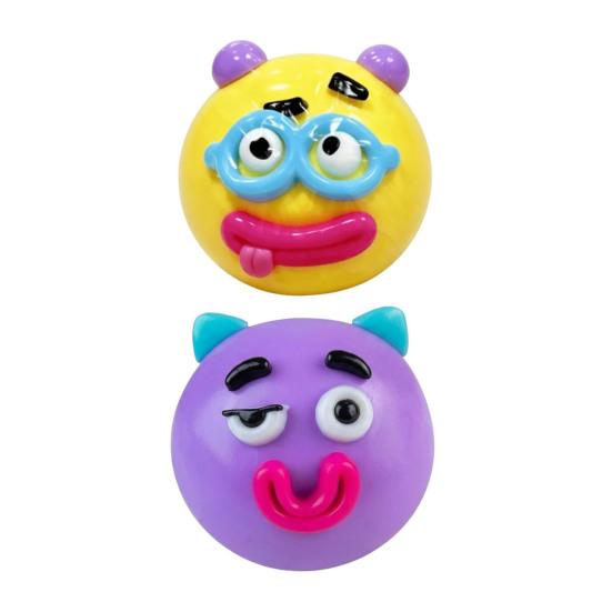 Cartoon Face Stress Ball Anxiety Relieving Moldable Dog Face Squeeze Toy Slow Rising Soft Stretchy Hand Relaxing Sensory Fidget Toy