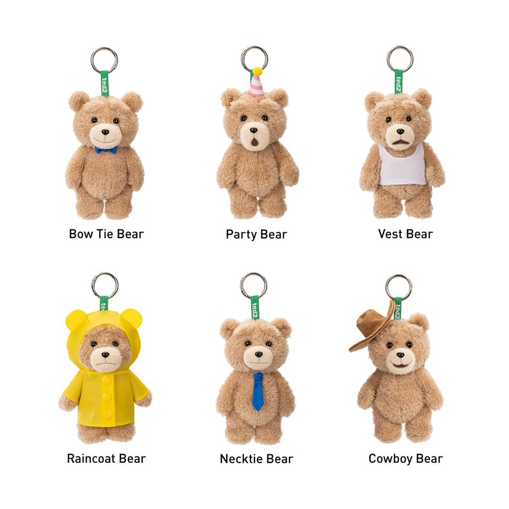 POP MART Ted2 Teddy Bear Action Plush Pendant Series Pop Mart Gachapon Blind Box Figure Plastic Model Premium Toy PVC Soft Vinyl Original Character