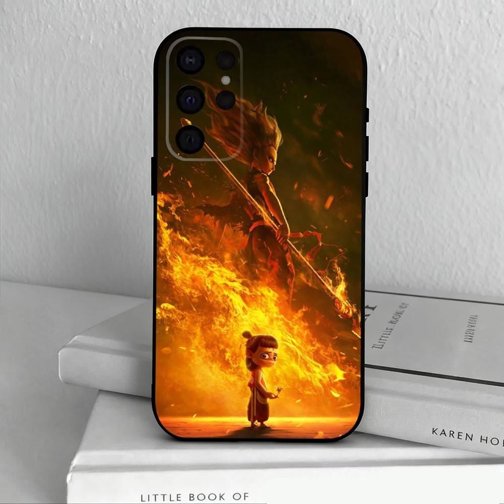 Lustiger Film Ne Zha Handyhülle Für Samsung S25,24,23,22,30,21,10,9,Ultra,Plus,Lite,FE,4,5 G Weiche Schwarze Hülle