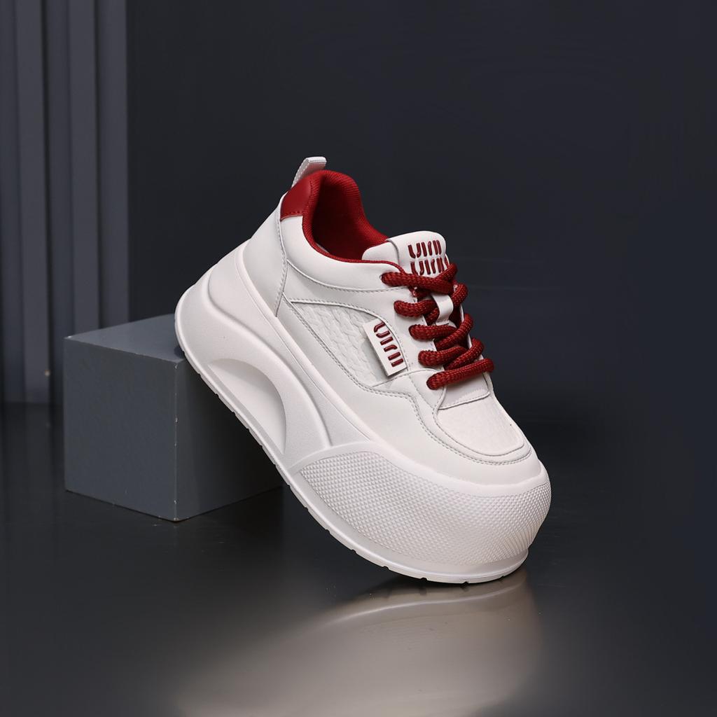 Thick sole heightening spring and autumn muffin board shoes casual sports bread shoes velvet