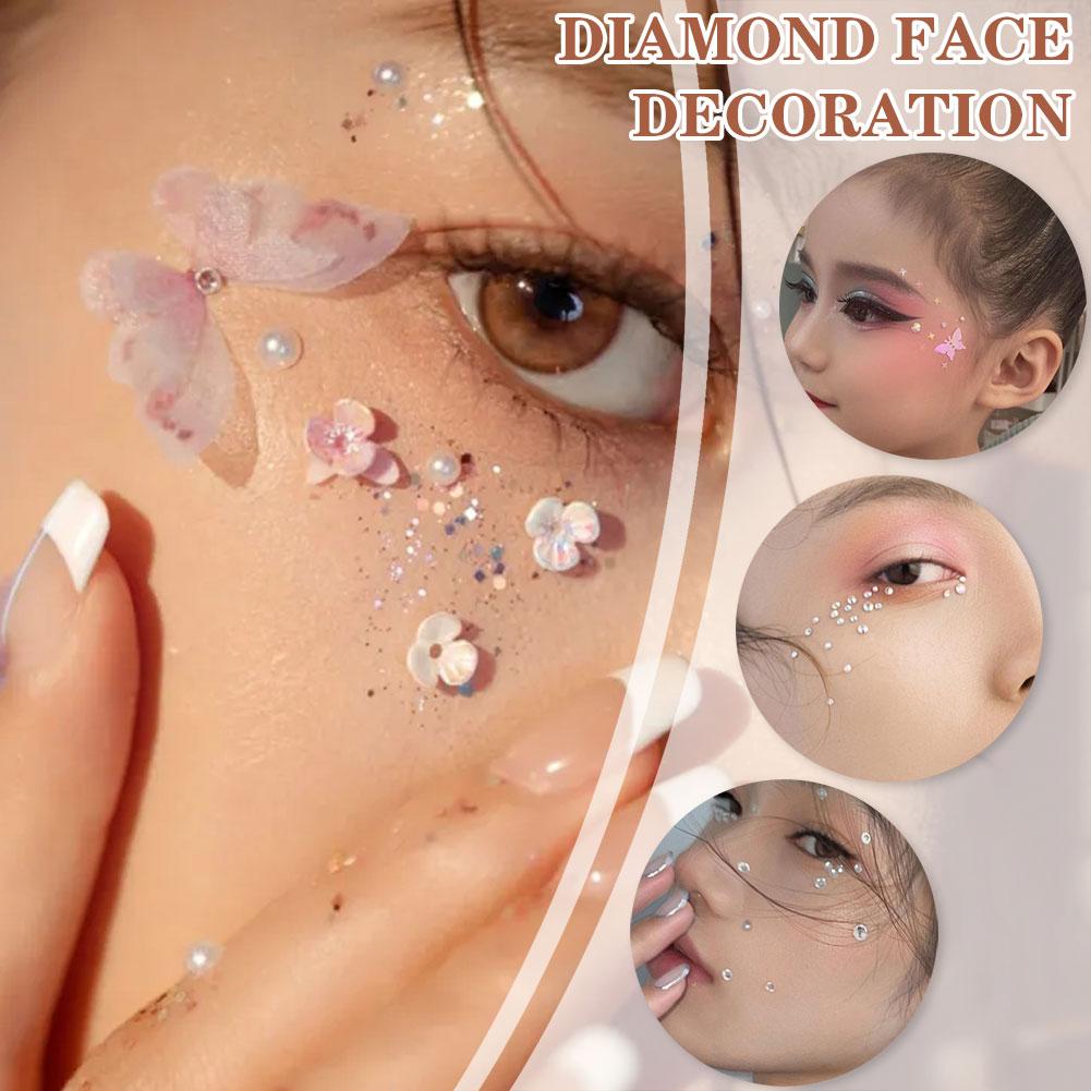 Bright Glitter Butterfly Sticker Self Adhesive Multi DIY Purpose Body And Decoration Face Makeu D1L3