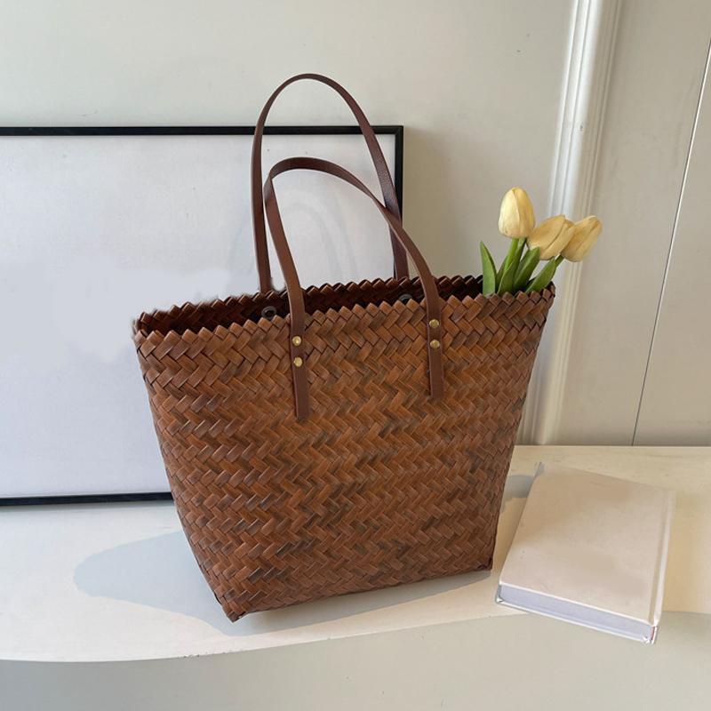 

Summer Large Capacity Handbag Totes Rattan Handmade Straw Shoulder Bags For Women Travel Seaside Beach Bag bolsa feminina