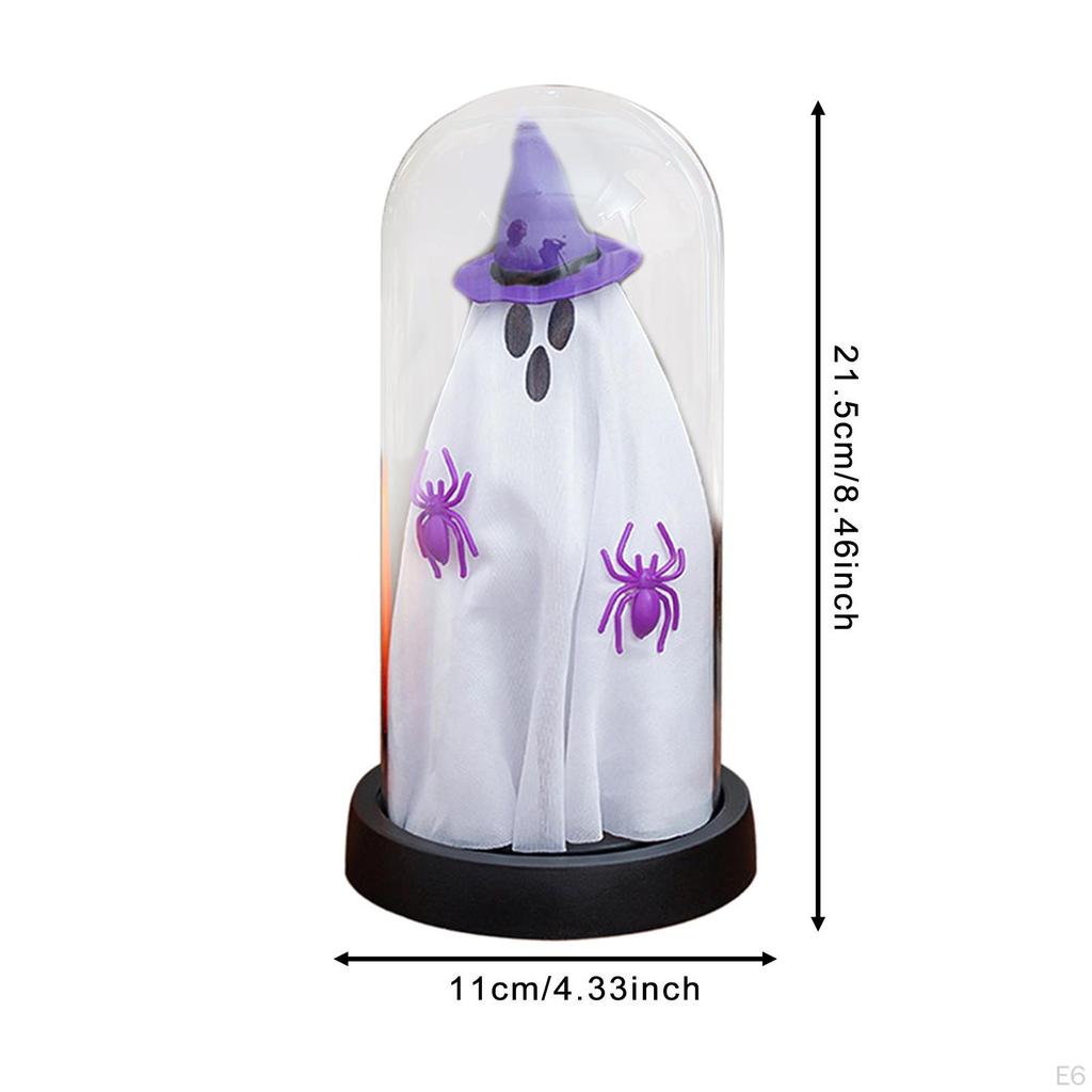 Light up Ghost in Cloche Halloween with for Table Shelf Tabletop