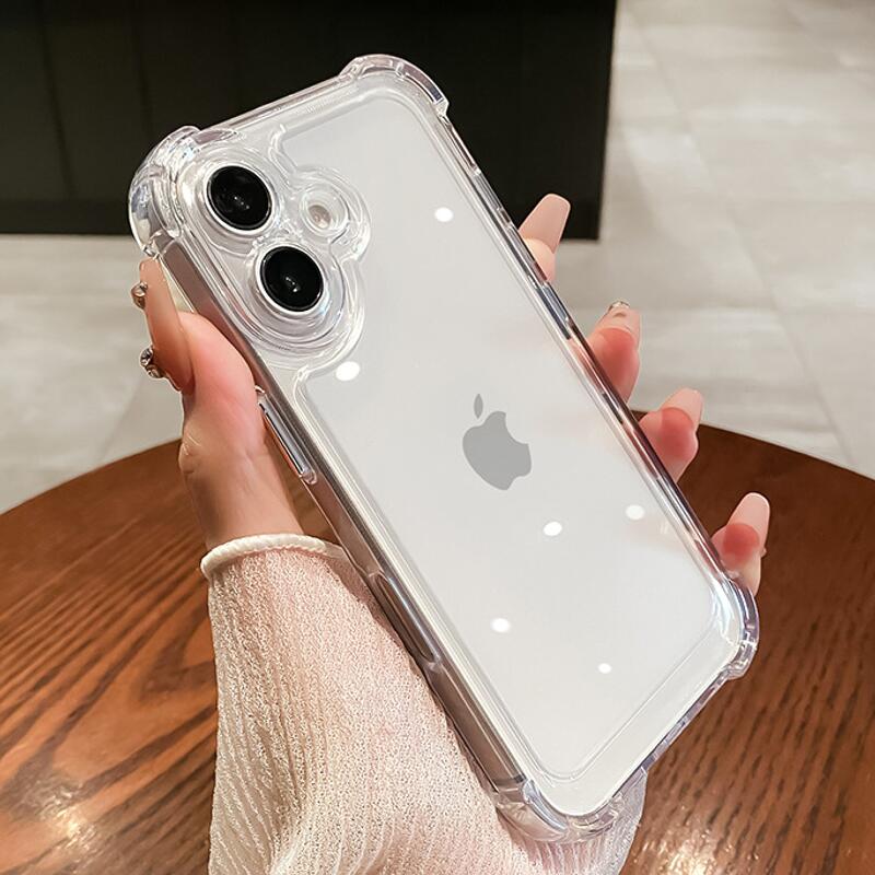 

Роскошный противоударный чехол для телефона для iPhone 16 15 14 13 12 11 Pro X XS XR Max 7 8 Plus SE2 Прозрачный мягкий бампер Прозрачная задняя крышка For iPhone13