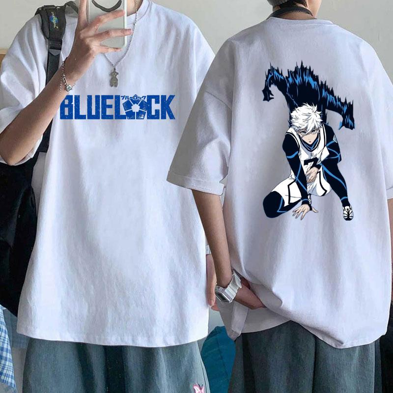 New Anime BLUE LOCK Nagi Seishiro Printing T-shirt Fashion Unisex Short Sleeve Summer Cool Hip Hop Top Tee
