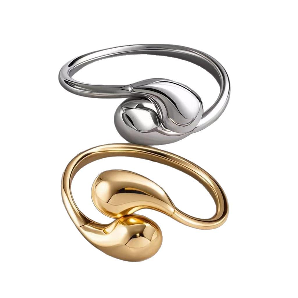European & American Titanium Steel Water Drop Open Bracelet