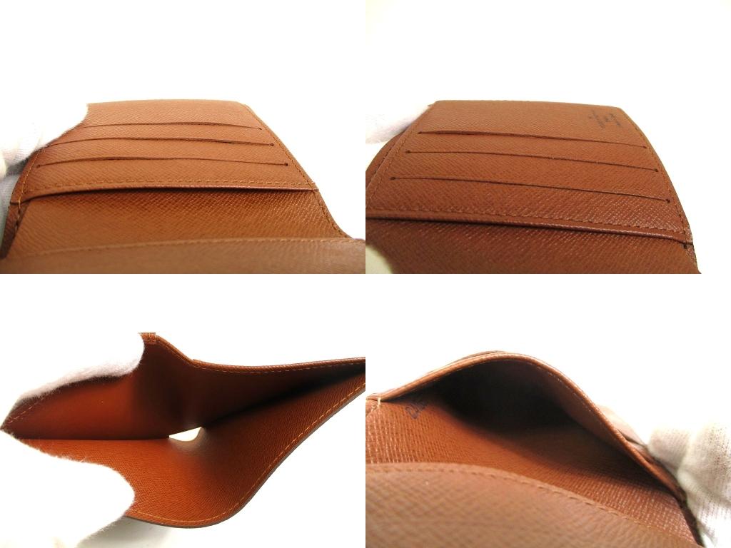 Authentic LOUIS VUITTON Monogram Brown Leather Bifold Bill Wallet #a994  Refurbished