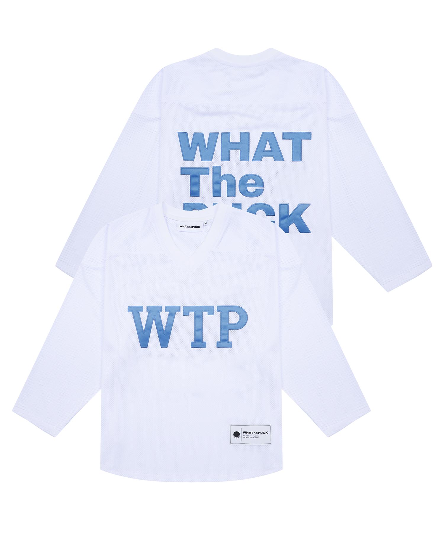 What The Fuck Wtp Blue Logo Jersey White S Size