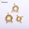 11mm/13mm/15mm 18K Gold Plated Brass Metal Round Spring Clasps Steering Wheel Sailor Clasp For Jewelry Making Fittings Wholesale