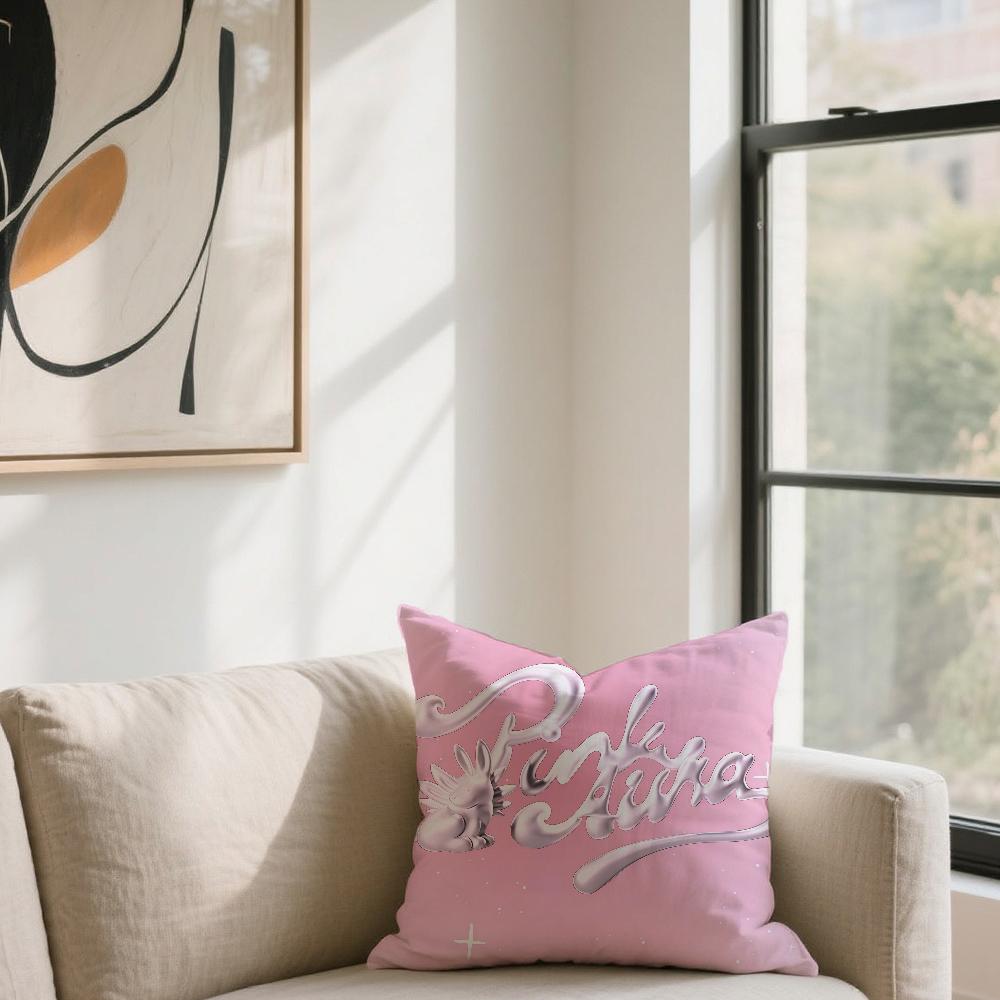 Singer K-Kenia Os Pink Aura Cushion Cover For Sofa Car Office Cafe Soft And Comfortable Double-Sided Printing Pillow Cover