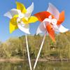 22Cm Six-Leaf Stripes Solid Color Small Plastic Hand-Held Windmills Garden Plant Flower Repellent Windmill Outdoor Decoration