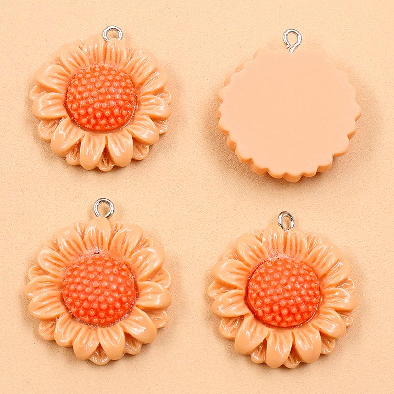 26x28mm Resin Daisy Sunflower Charms In 7 Colors - DIY Bag & Phone Accessories