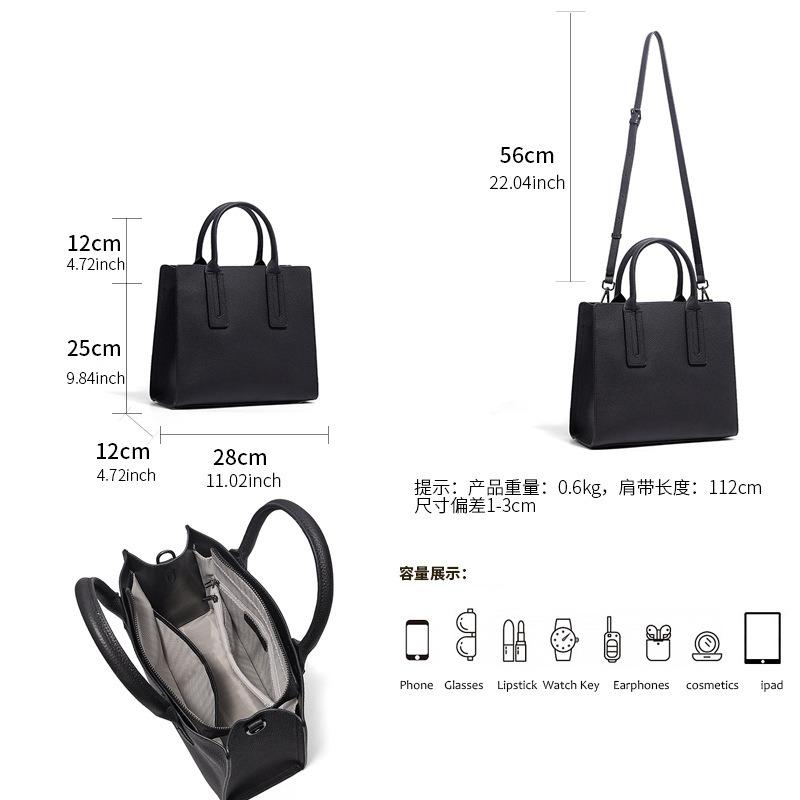 Leather Women's Bags, Simple Handbags, Commuter Fashion Bags, Tote Messenger Bags, Shoulder Bags, Women's Cowhide New Models