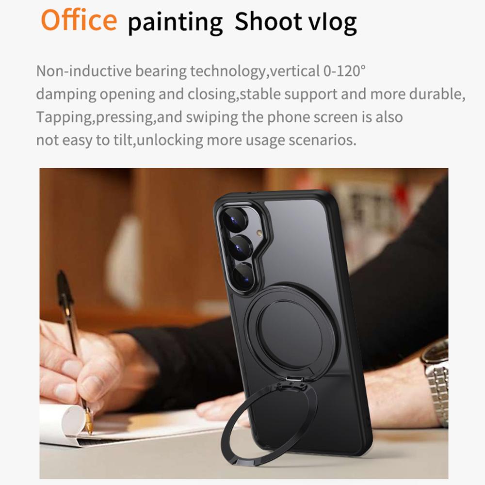 For Samsung Galaxy S25+ Case Compatible with MagSafe TPU+Acrylic+Metal Kickstand Matte Phone Cover