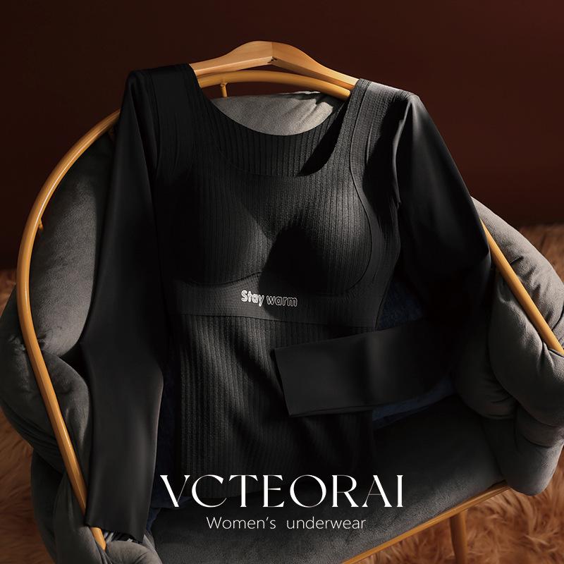

VCTEORAI Осенне-зимний согревающий флисовый топ для похудения 3XL=65-73 kg