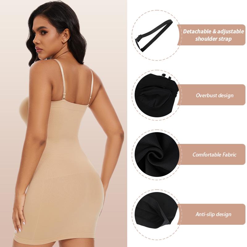 Women Seamless Full Slips Shapewear Bodysuit Under Dress Body Shaper Dresses Sexy Butt Lifter Tummy Control Shaping Corset