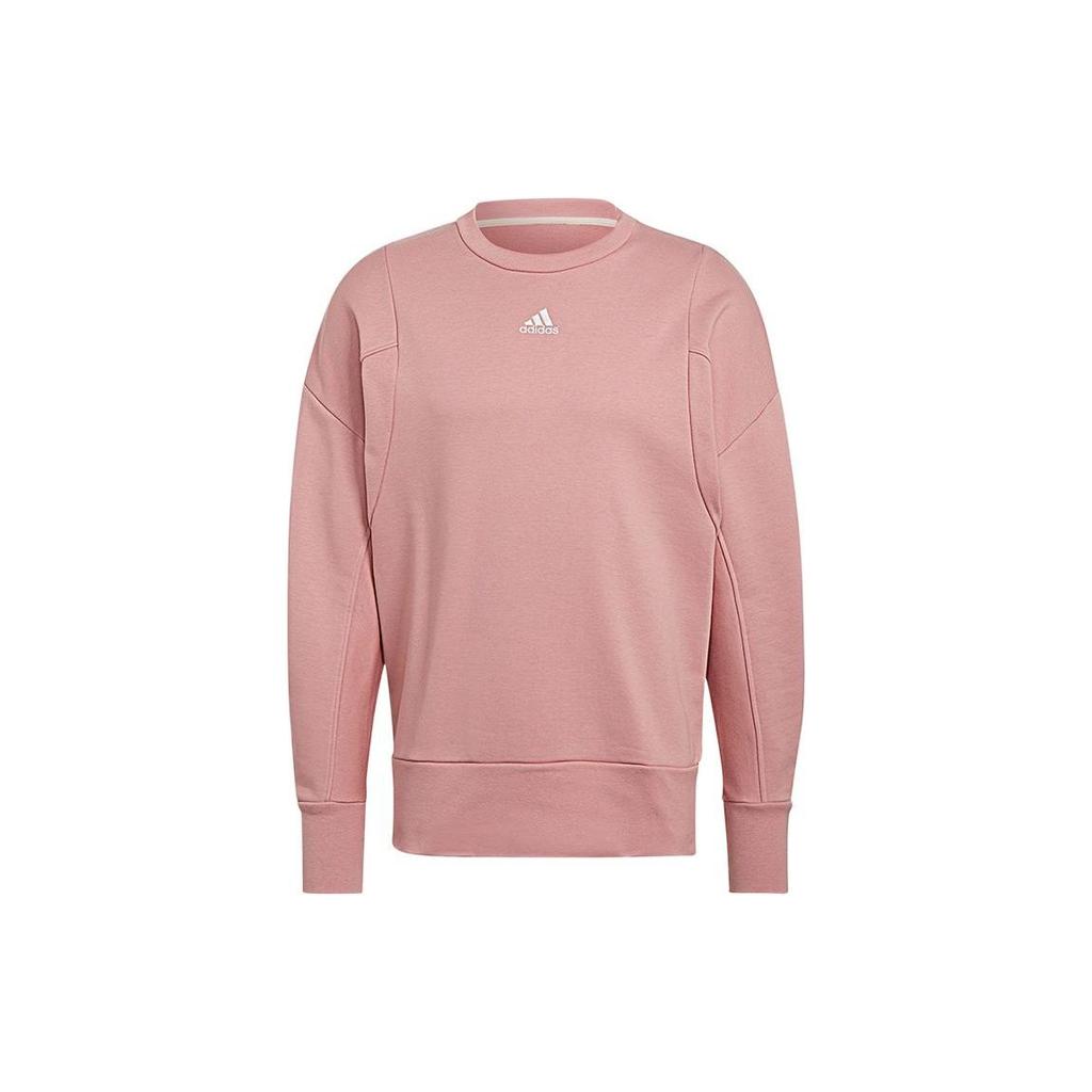 adidas Sports Round Neck Pullover Sweatshirt Men Tops Pink HB0479
