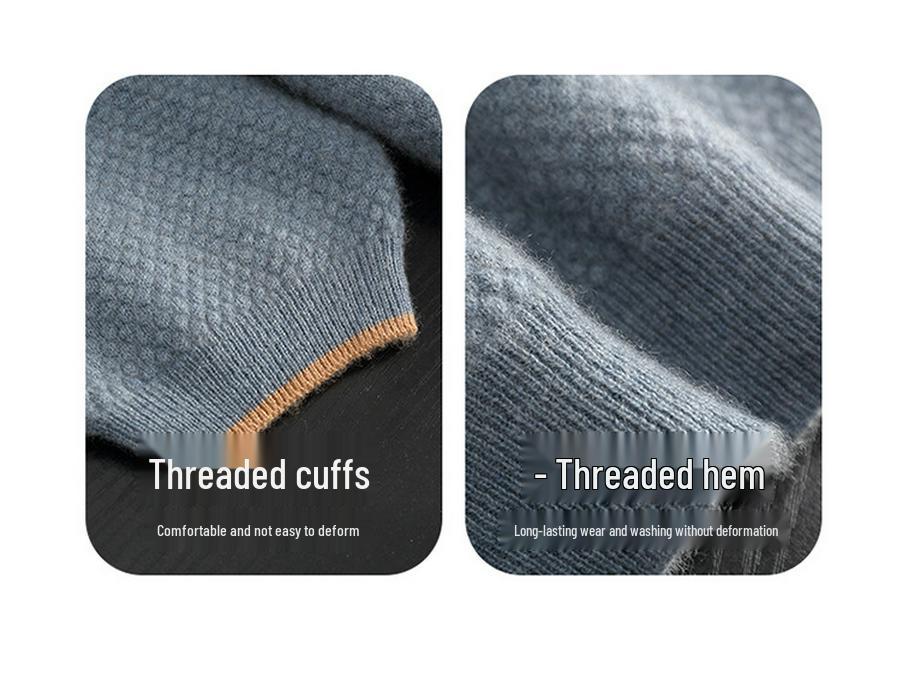 Men's Cashmere Polo Neck Short Sleeve Sweater - Autumn/Winter Business Casual