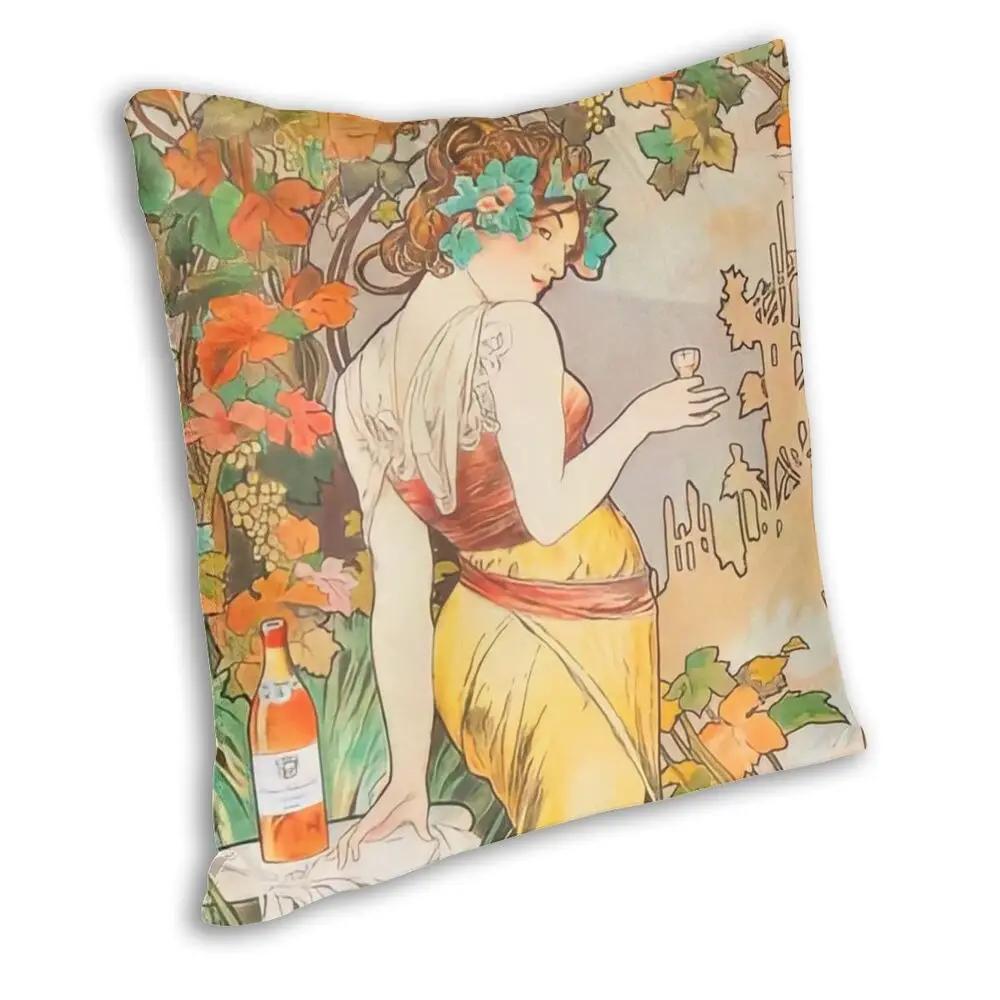 Alphonse Mucha Art Throw Pillow Hegwrkejq Pillowcase Printed Polyester Cushion Cover Decorations Throw Pillow Case Cover Home