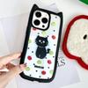 Brand New iPhone16 1514promax Transparent Cat Ear Phone Case Compatible and Suitable for 13/12/11 Apple Little Black Cat
