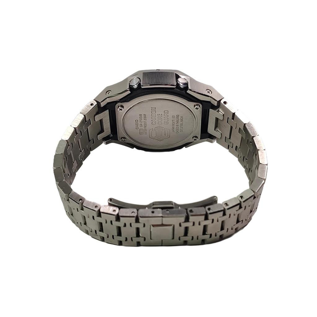 Casio Custom Collection GA2100 Quartz Movement Stainless Steel Strap Watch Men's Watches Black Dial GA-2100SKE-7A(Watch3--)