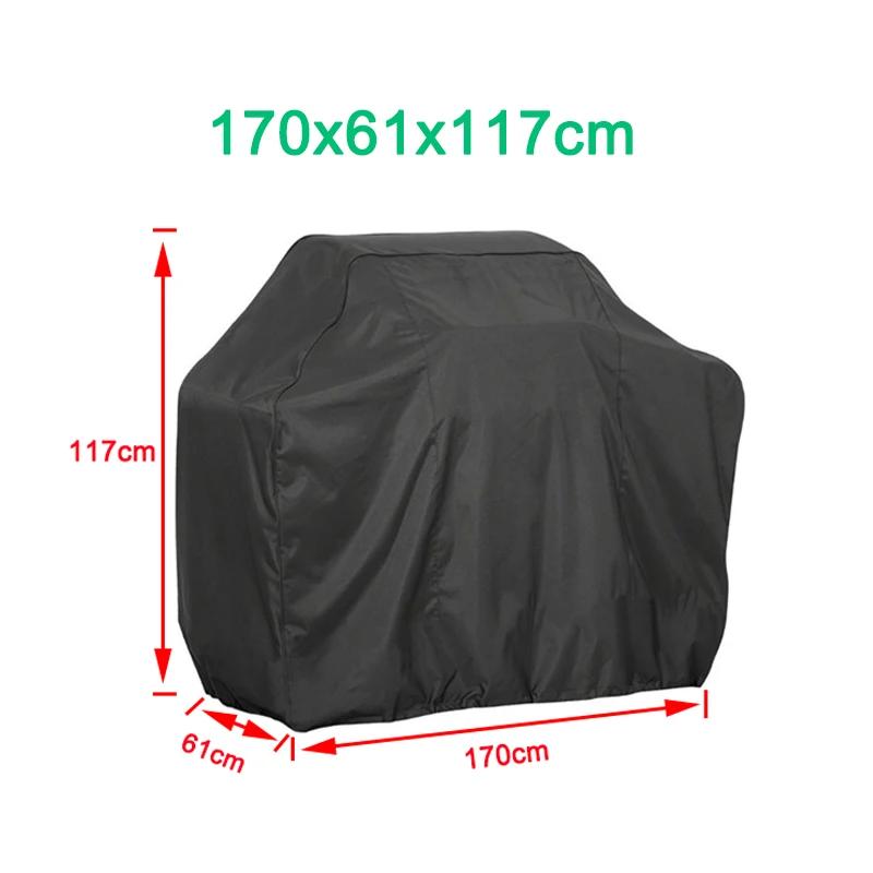BBQ Cover Outdoor Dust Waterproof Weber Heavy Duty Grill Cover Rain Protective Outdoor Barbecue Cover Round Bbq Grill Black