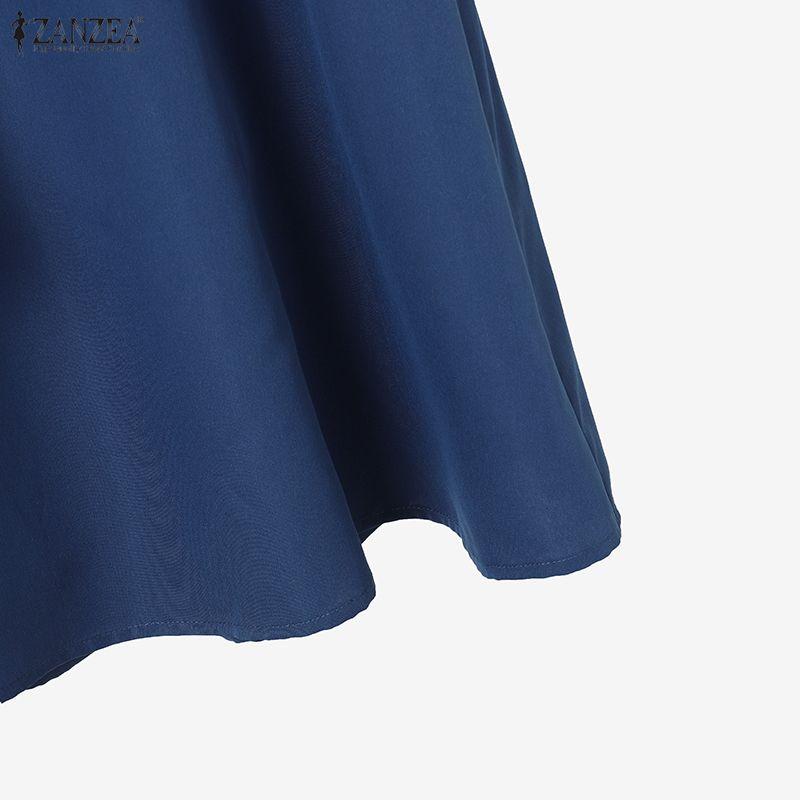 ZANZEA Women Casual Long Sleeve Blouse and Long Skirts Elegant Two Piece Suit Sets