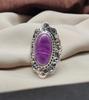 Amethyst Statement Ring: Oval Purple Gemstone, 925 Sterling Silver