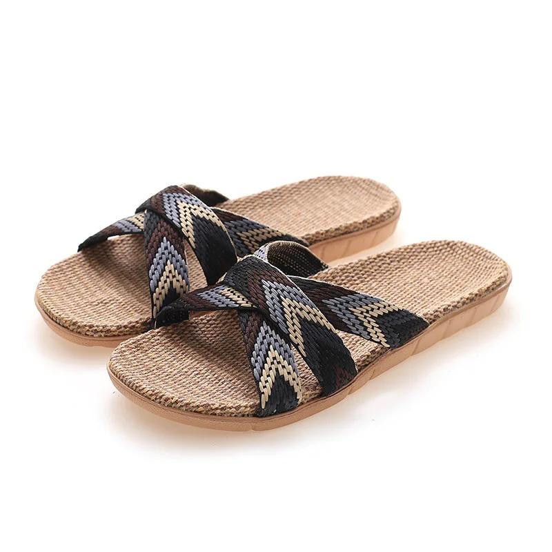 Summer Linen Women'S Slippers Flat Sandals Home Color EVA Lightweight Shoes For Women Casual Slippers 2025