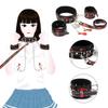 Sexy Exotic Apparel PU Leather Collar Nipple Clamps Handcuffs Sex Bondage Sexy Products Exotic Accessories