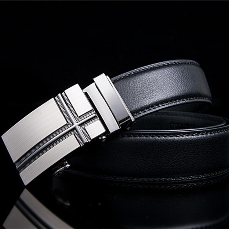 Men'S Automatic Buckle Belt True Two-Layer Cowhide Automatic Buckle High-End Men'S Pants Belt Business Source