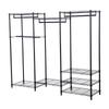 Portable Closet Wardrobe Carbon Steel Freestanding Clothes Rack Closet Organizer with Adjustable Shelves Hanging Rods