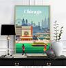 Dünya Şehri Seyahat Posteri, Japonya Tokyo Osaka Posteri, İspanya Madrid Suluboya Baskı, Floransa Milan Santiago Chicago Duvar Dekoru Yok Çerçeve