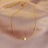 Minimalist Heart Necklace for Women Girls,Flat Rolo Chain Stainless Steel Necklaces,Waterproof Jewelry Gift