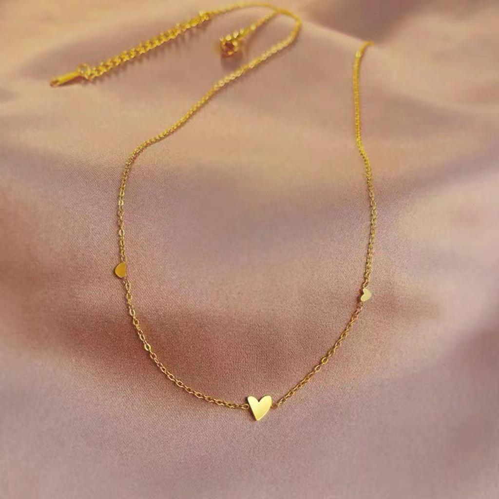 Minimalist Heart Necklace for Women Girls,Flat Rolo Chain Stainless Steel Necklaces,Waterproof Jewelry Gift