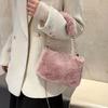 Cozy Plush Handbag Soft Plush Women's Handbag & Crossbody Bag with Detachable Strap | Cozy Shoulder Bag, Purse for Winter & Casual Outfits