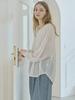 AVANT-G See Through Overfit Knit Pullover - Oatmeal