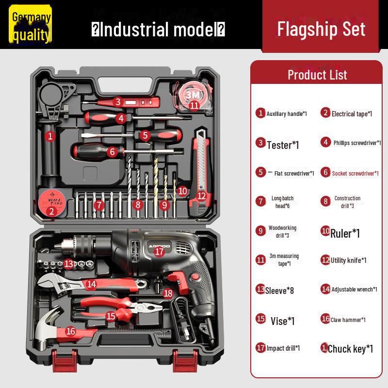 High-Power Dual-Function Electric Drill & Hammer for Household Use