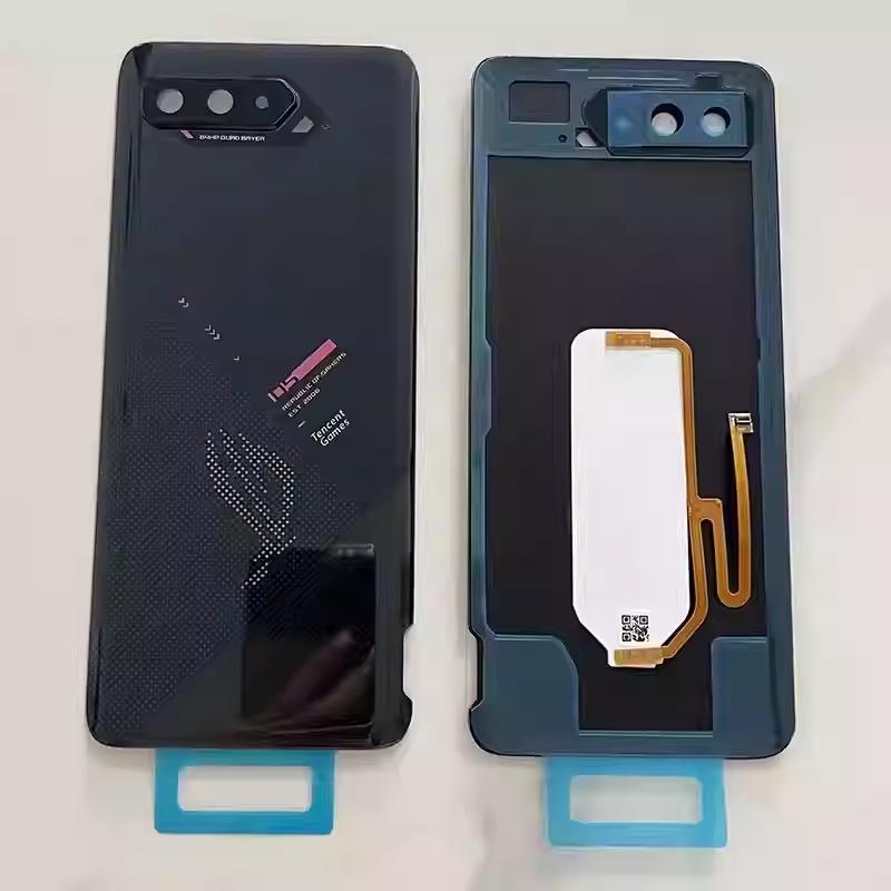 

Для телефону Asus ROG 5 5S Phone 5 ZS673KS Кришка батареї+рамка камери об’єктив+корпус із наклейкою для телефону ROG 5s середня рамка Black Cover Tencent