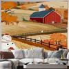 Bauernhaus Wandteppich Vintage Rustikal Wandbehang Natur Landschaft Heimdekoration Ästhetischer Raumteiler Kulisse Fotografie Requisite