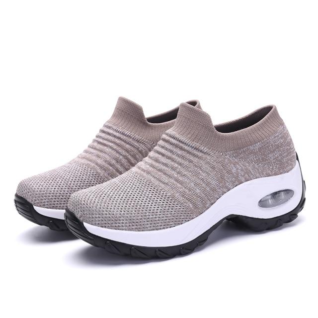 Spring Women Sneakers Shoes Autumn Flat Slip On Platform Tenis For Women Breathable Mesh Sock Sneakers Shoes Zapatos De Mujer