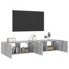 Vidaxl Ścienne Szafki Tv Z Led, 2 Szt., Szary Dąb Sonoma, 80X35X31 Cm