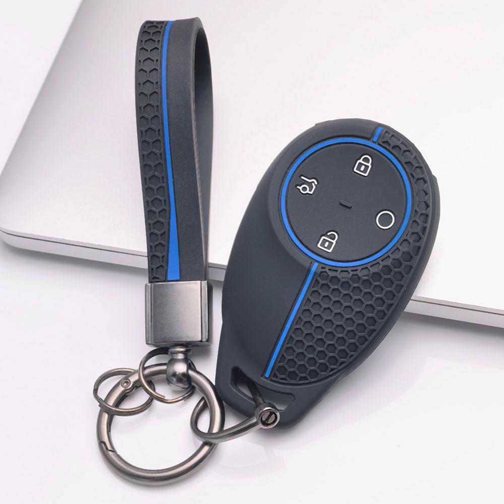 Premium Silicone Car Key Fob Cover For GAC AION S S Plus Y V LX Hyper With Keychain Soft Silicone Car Interior Accessories Anti-Scratch