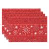 Christmas Placemats Dining Table Festive Holiday Decoration Snowflakes Tree Designs Dining Mats for Xmas Party Family Dinner