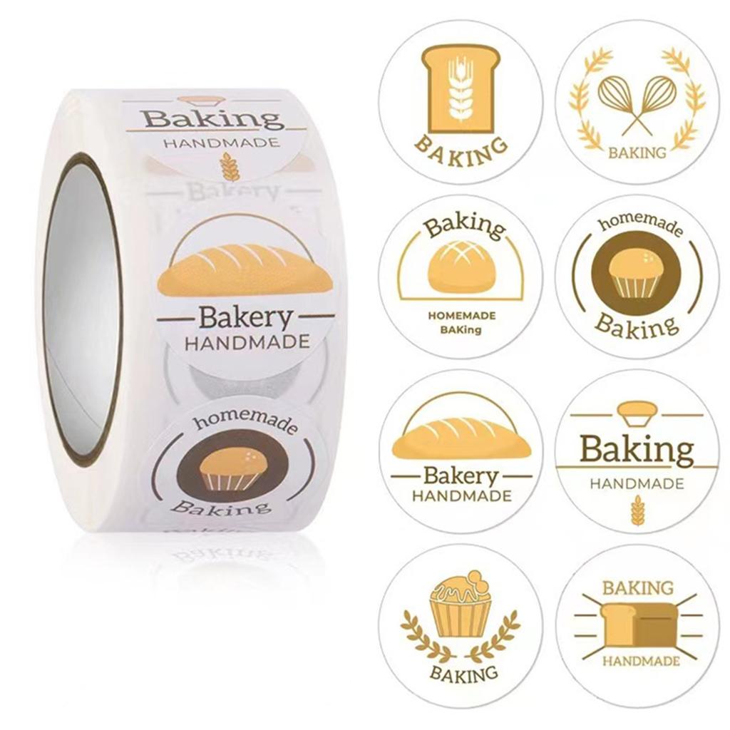 Round Handmade Lables Sticker Self-adhesive Sealing Sticker Baking Decorative Stickers for Gift Wrap Tag Small Business